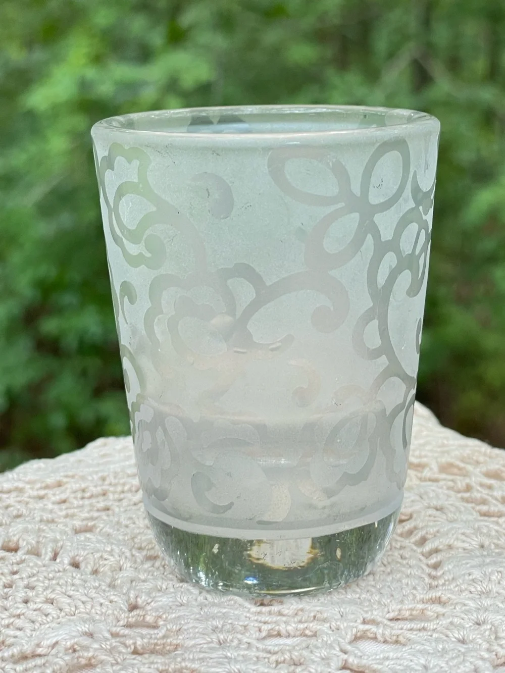 Lennox Heiress Frosted Silver Floral Glass Votive Candle Holder - Home Accents
